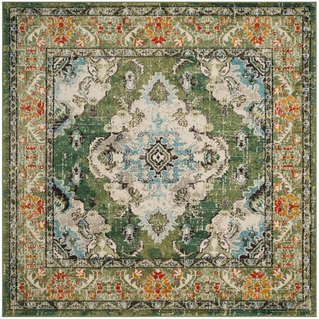 Safavieh Monaco Square Area Rug Forest Green & Light Blue - 6 ft.-7 in. x 6 ft.-7 in. MNC243F-7SQ